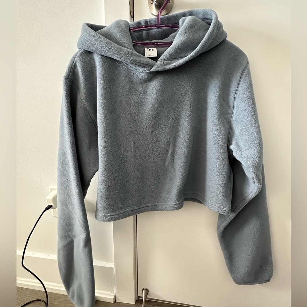 TNA Blue Cropped Hoodie